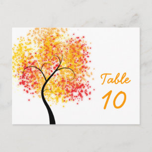 Hochzeit im Herbst Wirble Tree Tischnummer