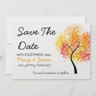 Hochzeit im Herbst Wirbler Baum "Save the Date" Save The Date