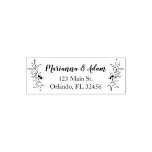 Hochzeit im Herbsts-Hand gezeichnete belaubte Permastempel