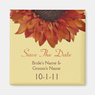 Hochzeit im Herbsts-Save the Date - orange Magnet