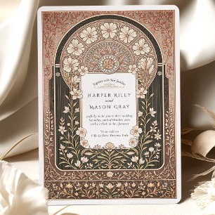 Hochzeit im Jugendstil Einladung