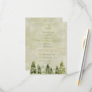 Hochzeit im Kiefernwald - Antwortkarte RSVP Karte