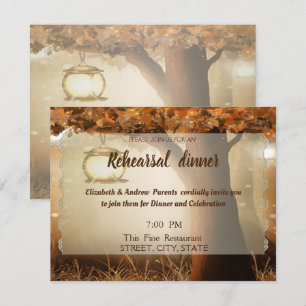 Hochzeit im Landhausstil mit Baum - Probedinner Einladung
