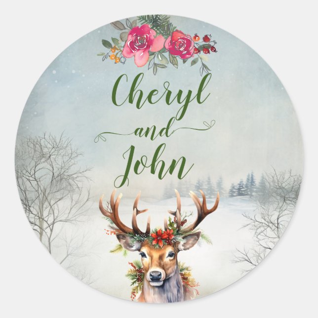 Hochzeit im Lodge Umschlag Aufkleber (Vorderseite)