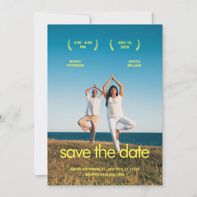 Hochzeit im Minimalistischen Foto Save The Date (Vorderseite)