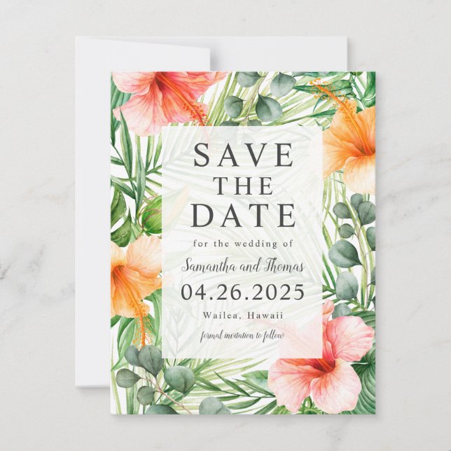 Hochzeit im Paradies Save the Date (Vorderseite)