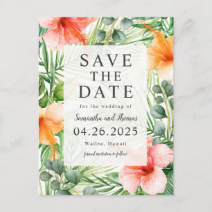 Hochzeit im Paradies Save the Date Ankündigungspostkarte