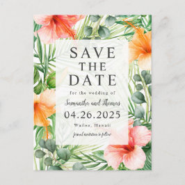 Hochzeit im Paradies Save the Date Ankündigungspostkarte