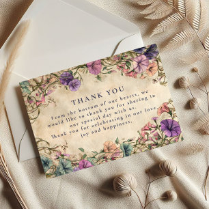 Hochzeit im Stil eines alten botanischen Gartens Dankeskarte