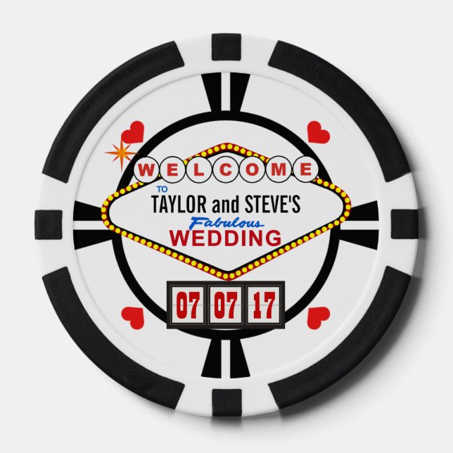 Hochzeit im Vegas Casino Gefallen Poker Chips (Vorderseite)