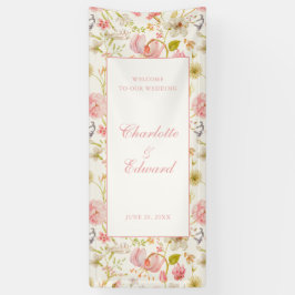 Hochzeit im Vintage-Blumenmuster Banner