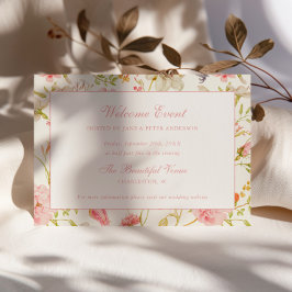 Hochzeit im Vintage-Blumenmuster Begleitkarte