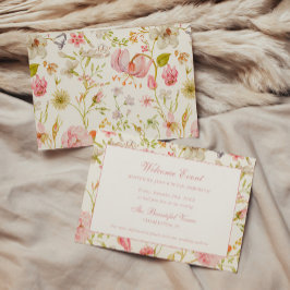 Hochzeit im Vintage-Blumenmuster Begleitkarte