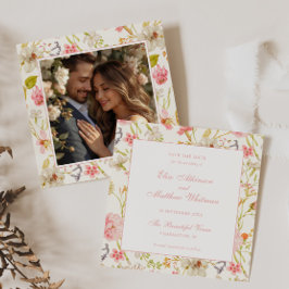 Hochzeit im Vintage-Blumenmuster Save The Date