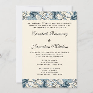 Hochzeit im Vintage-Stil, Art Nouveau Schwertlilie Einladung