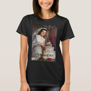Hochzeit im Vintage-Stil, Braut schneidet die Hoch T-Shirt