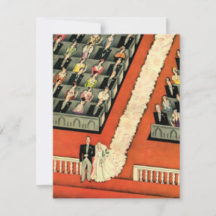 Hochzeit im Vintage-Stil, Braut und Bräutigam im A Ankündigung