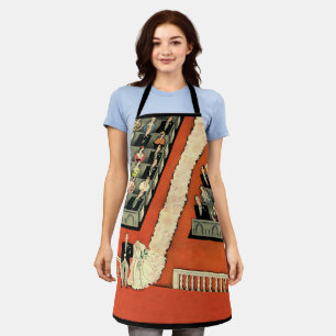 Hochzeit im Vintage-Stil, Braut und Bräutigam im A Schürze