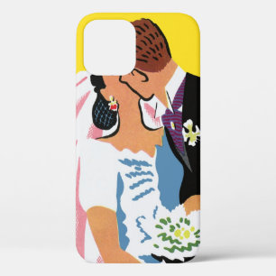 Hochzeit im Vintage-Stil, Braut und Bräutigam küss Case-Mate iPhone Hülle