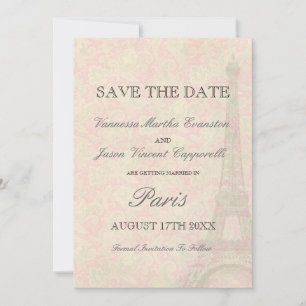 Hochzeit im Vintage-Stil in Paris - Save The Date