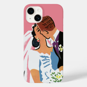 Hochzeit im Vintage-Stil, Retro-Braut und Bräutiga Case-Mate iPhone 14 Hülle