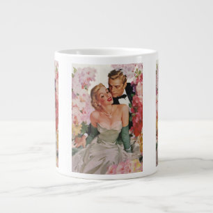 Hochzeit im Vintage-Stil, Retro-Braut und Bräutiga Jumbo-Tasse