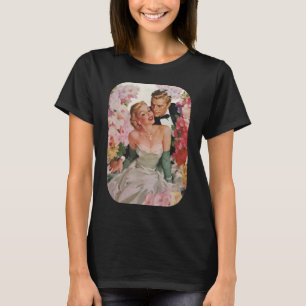 Hochzeit im Vintage-Stil, Retro-Braut und Bräutiga T-Shirt