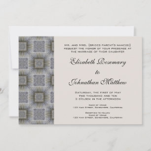 Hochzeit im Vintage-Stil, Retro-Quadrate und -Stre Einladung