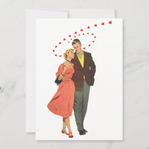 Hochzeit im Vintage-Stil, Romantische Herzen Save- Einladung