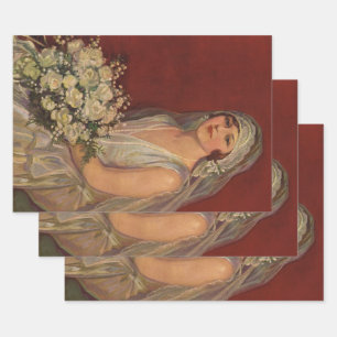 Hochzeit im Vintage-Stil, viktorianische Braut Bra Geschenkpapier Set