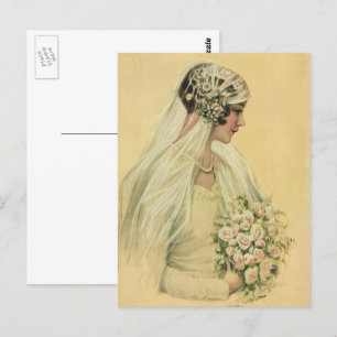 Hochzeit im Vintage-Stil, viktorianische Braut Bra Postkarte