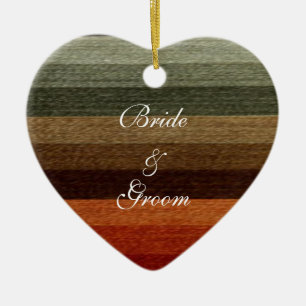 Hochzeit im Vintage-Stil, Warmes Herbst-Streifenmu Keramikornament