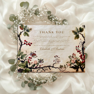 Hochzeit im Vintage-Waldbeer-Stil Dankeskarte