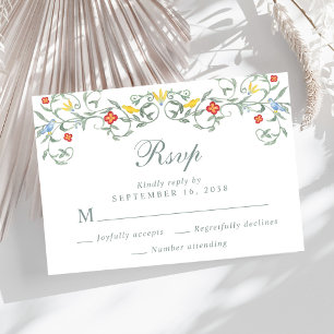 Hochzeit im Vintagen Garten RSVP Karte