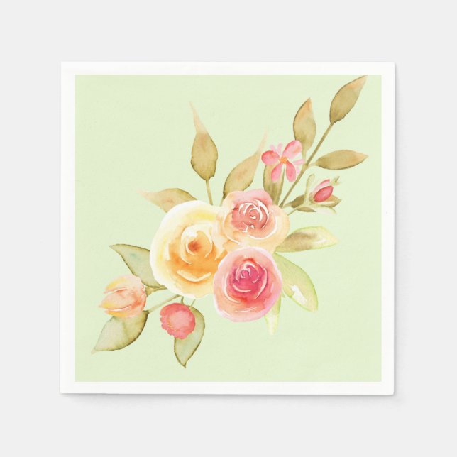 Hochzeit im Wasserfarbengarten Serviette (Vorderseite)