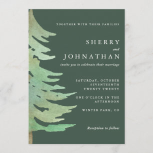 Hochzeit im Wasserfarbenwald Einladung