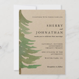 Hochzeit im Wasserfarbenwald Einladung