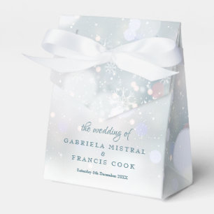 Hochzeit im Winter Erstes Schneeflocken Geschenkbo Geschenkschachtel
