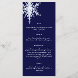 Hochzeit im Wintermenü (blau) Menükarte