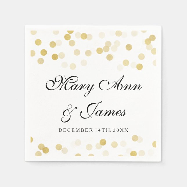 Hochzeit Imitate Gold Foil Glitzer Lights Serviette (Vorderseite)