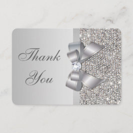 Hochzeit Imitate Silver Sequins Bow Vielen Dank Dankeskarte