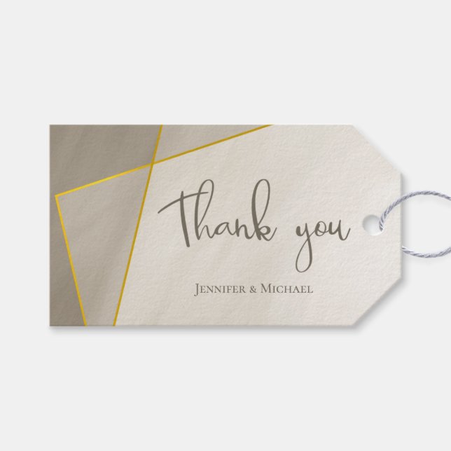 Hochzeit in antikem Grau Geschenkanhänger (Vorderseite (Horizontal))