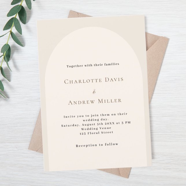 Hochzeit in Beige Einladung (Von Creator hochgeladen)