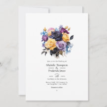 Hochzeit in Blau, Lila, Gold und Schwarz
