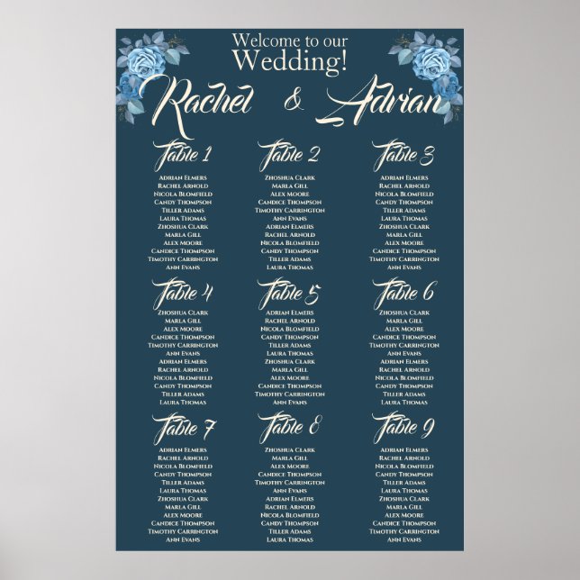 Hochzeit in blau und hellblau. poster (Vorne)