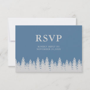 Hochzeit in Blau und Silber mit Mahlzeiten RSVP Karte