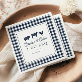 Hochzeit in blauem Rustikal "I Do GRILLEN" Serviette