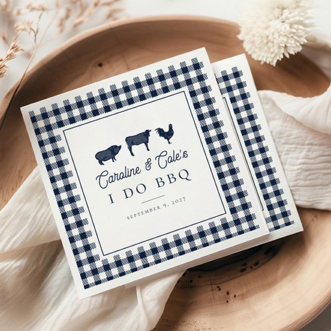 Hochzeit in blauem Rustikal "I Do GRILLEN" Serviette (Von Creator hochgeladen)