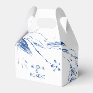 Hochzeit in blauen und weißen Blumengärten Geschenkschachtel