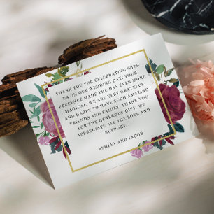 Hochzeit in Bordeaux/Weingarten Dankeskarte